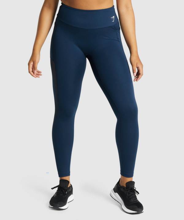 Damske Legíny Gymshark Training Mesh Pocket Námornícka Modrá | GY2640189